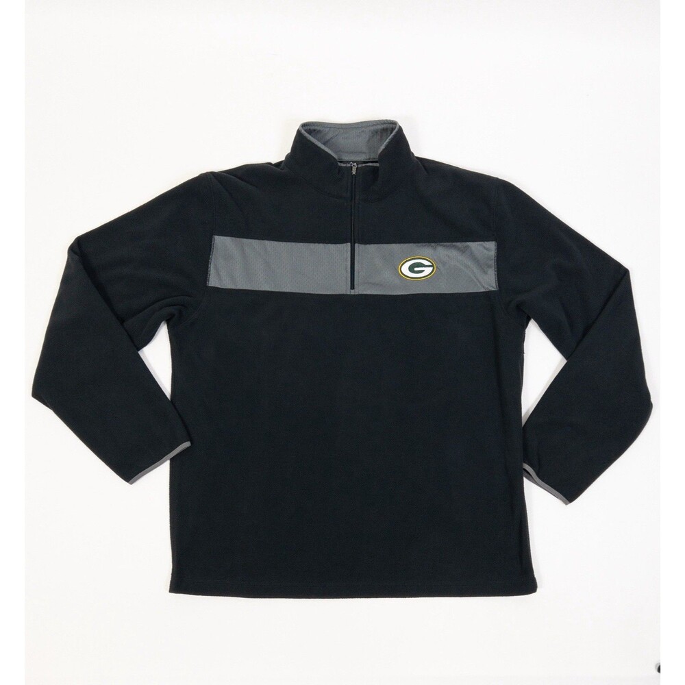 Green Bay Packers Men’s Black Fleece 1/4 Zip Up!